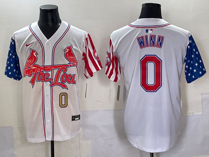 Men 2025 St.Louis Cardinals #0 Winn White a generation of national flags Joint Name Nike MLB Jersey style 1
